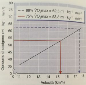 Confronto velocità al 75 e 88 per cento del VO2MAX